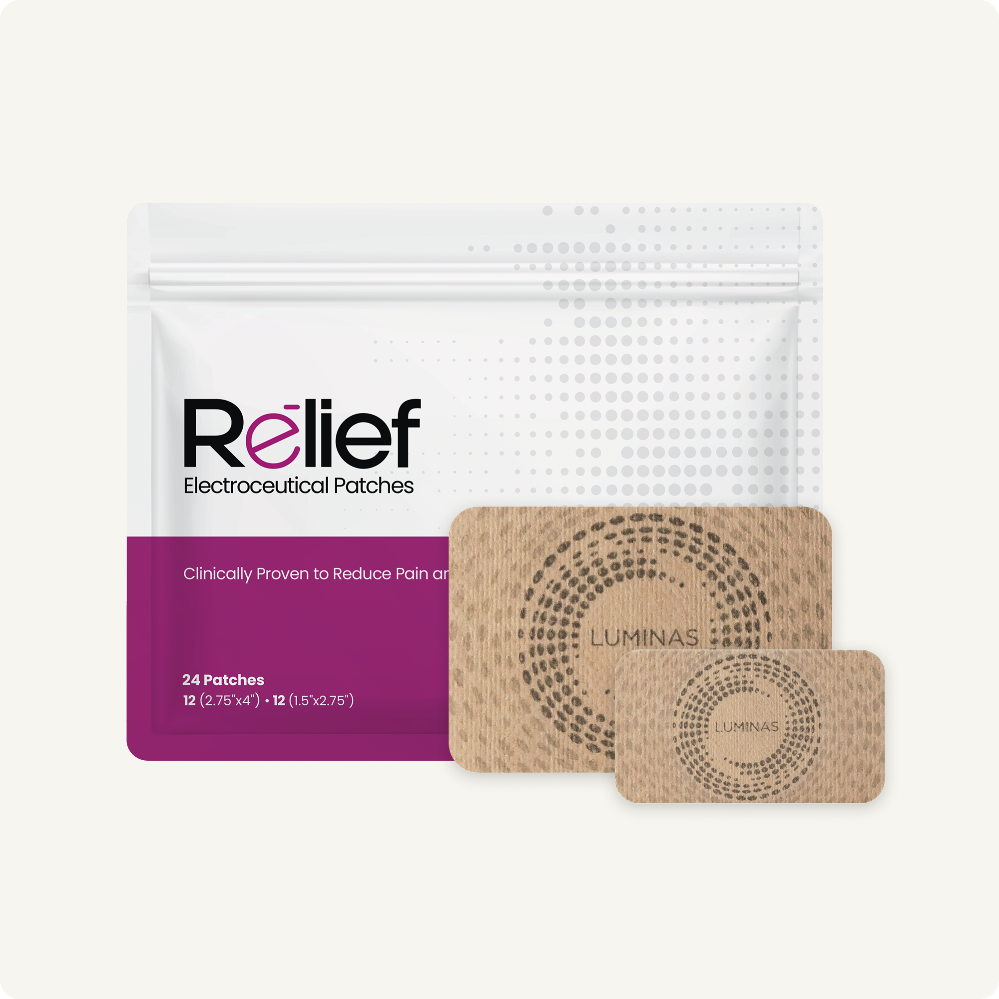 Relief Tan - 24 Hour Natural Pain Relief Patches (Water-resistant)