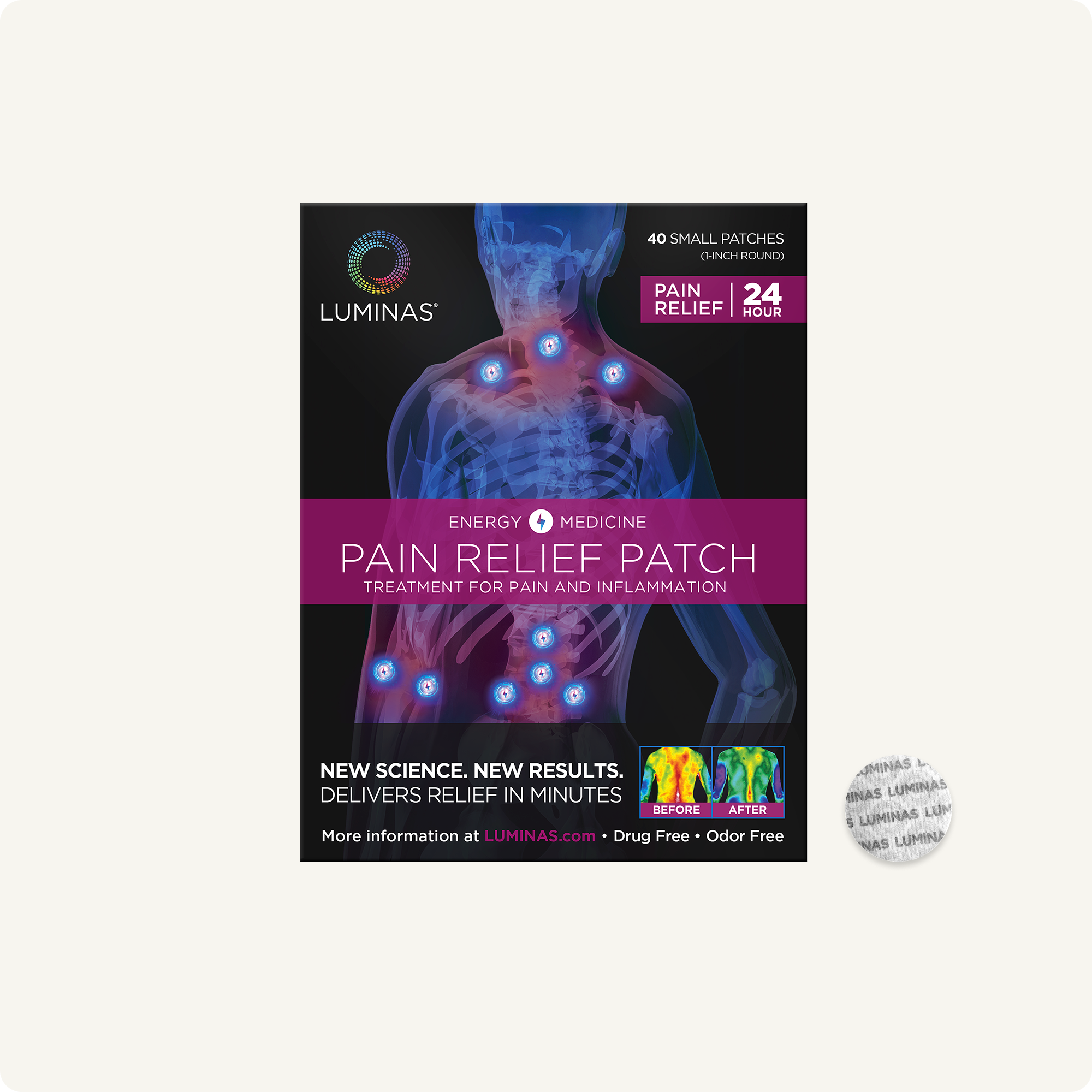 Relief Small - 24 Hour Natural Pain Relief Patches