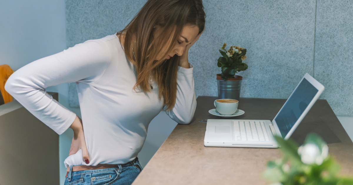 Woman dealing with muscle stiffness